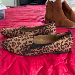 Seven7 Brown and Black Leopard Print Flats